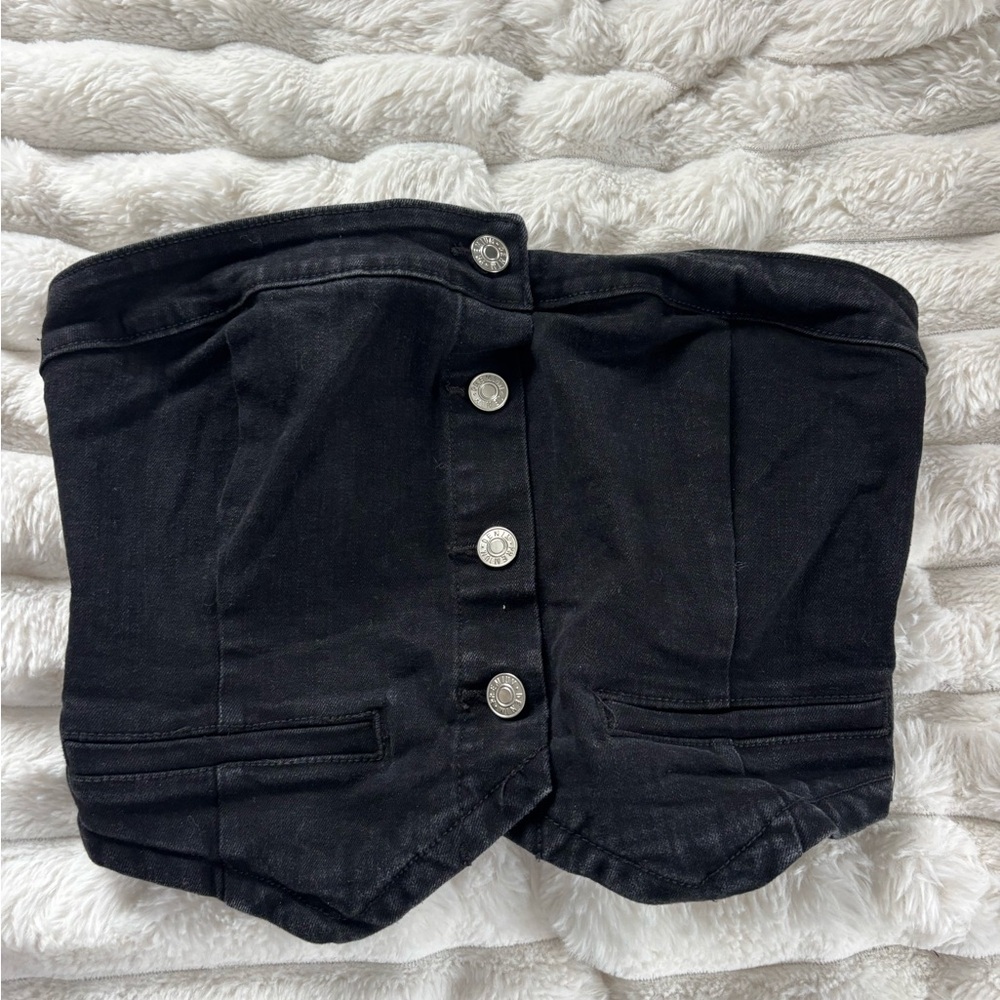 Love Tree Black Denim Top